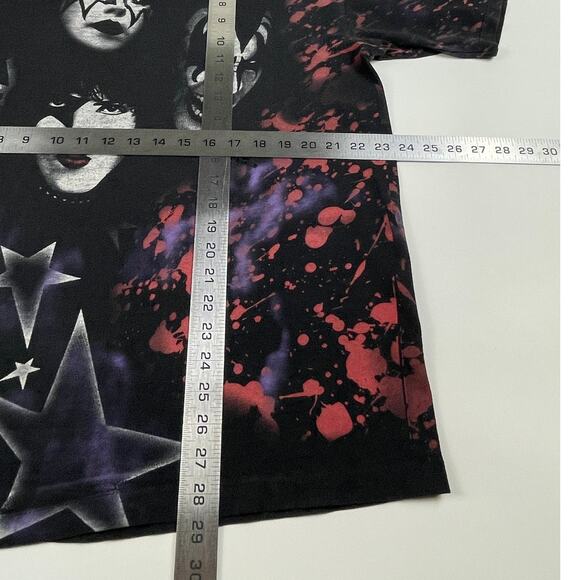 Vintage Kiss Alive Worldwide Tour 96/97 90s Tie Dye All Over Print Shirt Size XL - Picture 10 of 10